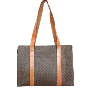 Celine Macadam Bag Leather Shoulder Brown